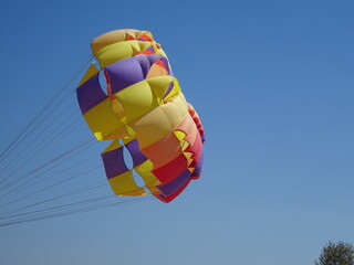 parasailing in the sky