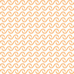 Vector geometric pattern design. Seamless orange color waves linear pattern.