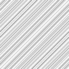 Diagonal thin black lines abstract on white background. Seamless surface pattern design with linear ornament. Angled straight stripes motif. Slanted pinstripe. Striped digital paper for print. Vector.