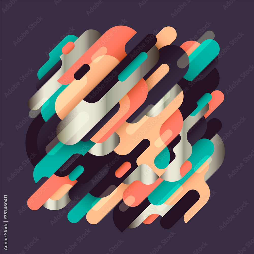 Poster modish style abstract composition, made of various designed shapes. vector illustration.