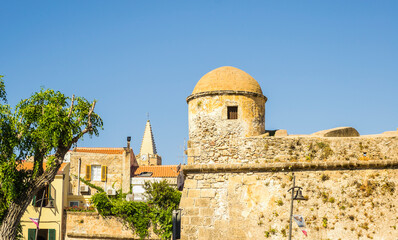 Skyline of Alghero (Sardinia, Italy).