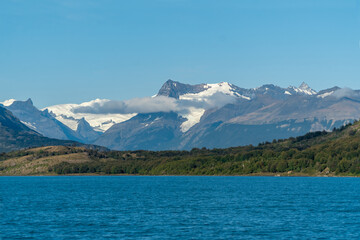 View of the Andes Montains from Argentino Lake