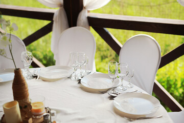 beautiful cutlery on the festive table