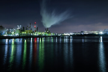Fototapeta na wymiar 神奈川県川崎の工場夜景