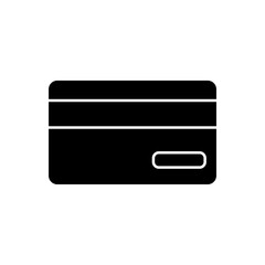 Credit card line black on white background