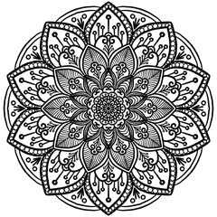 mandala wall art decor and mandala coloring book for everyone greeting card tile pattern wallpapers decor and indian henna tattoo white background