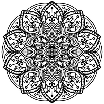 mandala wall art decor and mandala coloring book for everyone greeting card tile pattern wallpapers decor and indian henna tattoo white background