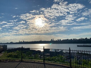 sunset over the river