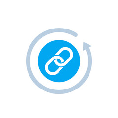 backlink vector icon on white