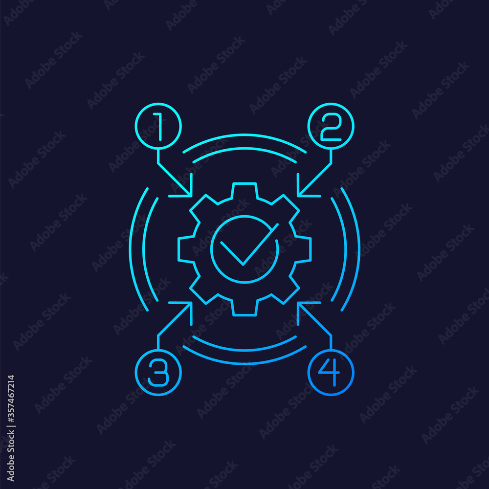 Poster process optimization vector icon, linear