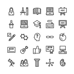 School and Education Line Vector Icons 4