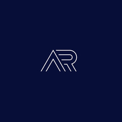 AR vector logo in linear style