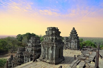 Ancient temple Phnom Bakheng in Angkor Wat Cambodia