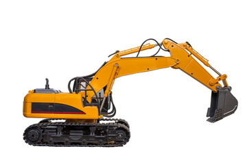 Toy model of the excavator "profile view" on a white background