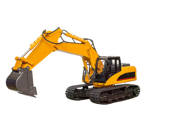 Toy model of the excavator "view from the left side" on a white background