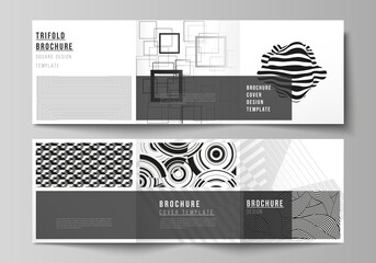 The minimal vector layout of square format covers design templates for trifold brochure, flyer, magazine. Trendy geometric abstract background in minimalistic flat style with dynamic composition.