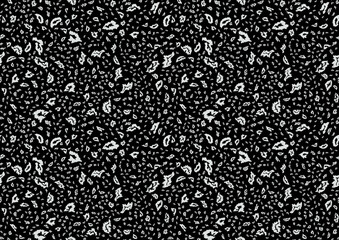 Abstract styled animal skin leopard seamless pattern design. Jaguar, leopard, cheetah, panther fur. Black and white