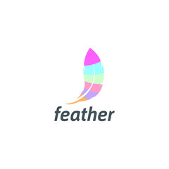 Feather template logo design inspiration. Feather Quill symbol icon vector illustration