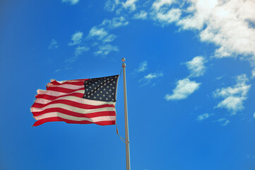 Flag on a blue sky