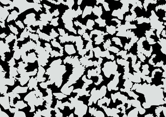 Fototapeta na wymiar Abstract styled animal skin leopard seamless pattern design. Jaguar, leopard, cheetah, panther fur. Black and white