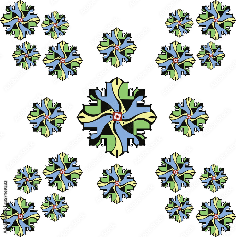 Sticker set of vector floral elements