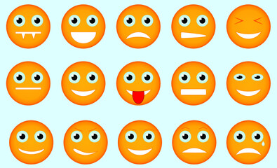 Naklejka premium set of smiles