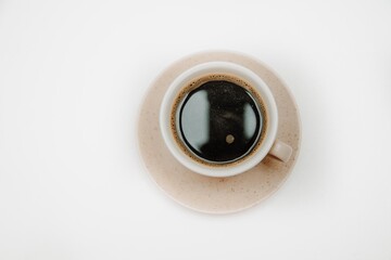 cup of coffee on white background