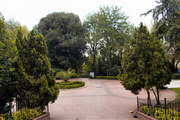 View of public park called "Sanatcilar Parki" in in Nisantasi /