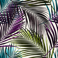Seamless Tropical Palm Pattern
