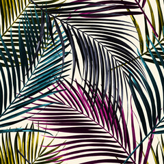 Seamless Tropical Palm Pattern