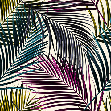 Fototapeta Seamless Tropical Palm Pattern