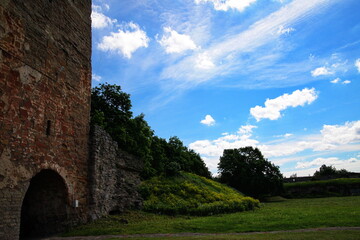 Ivangorod fortress on the Russian-Estonian border in summer