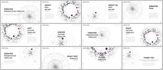 Presentation design vector templates, multipurpose template for presentation slide, flyer, brochure cover design, infographic report. Medical pharmacy, science research, medical technology concept.