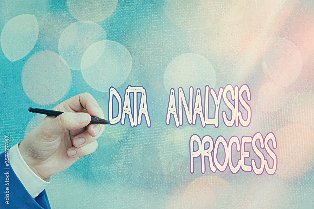 Fototapete conceptual hand writing showing data analysis process. concept meaning build a dashboard and analyze