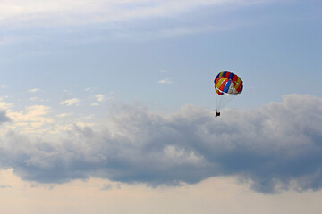 risky parachute flight over the Mediterranean Sea
