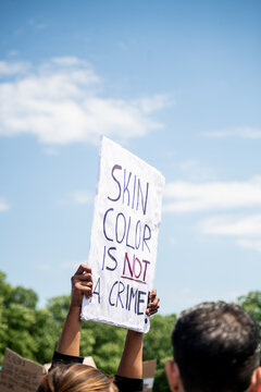 Black Lives Matters Protest- Skin Color is Not a Crime Sign