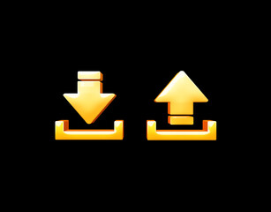 3d gold icon download and upload