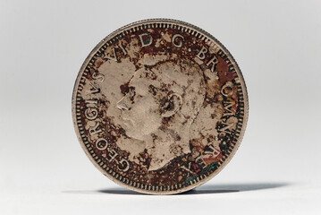 Old Shilling coin back heads