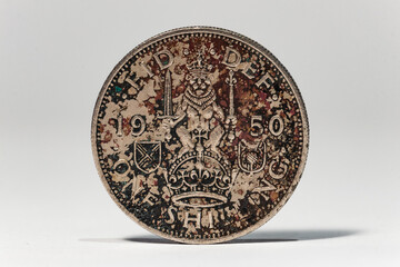 Old Shilling coin back tails