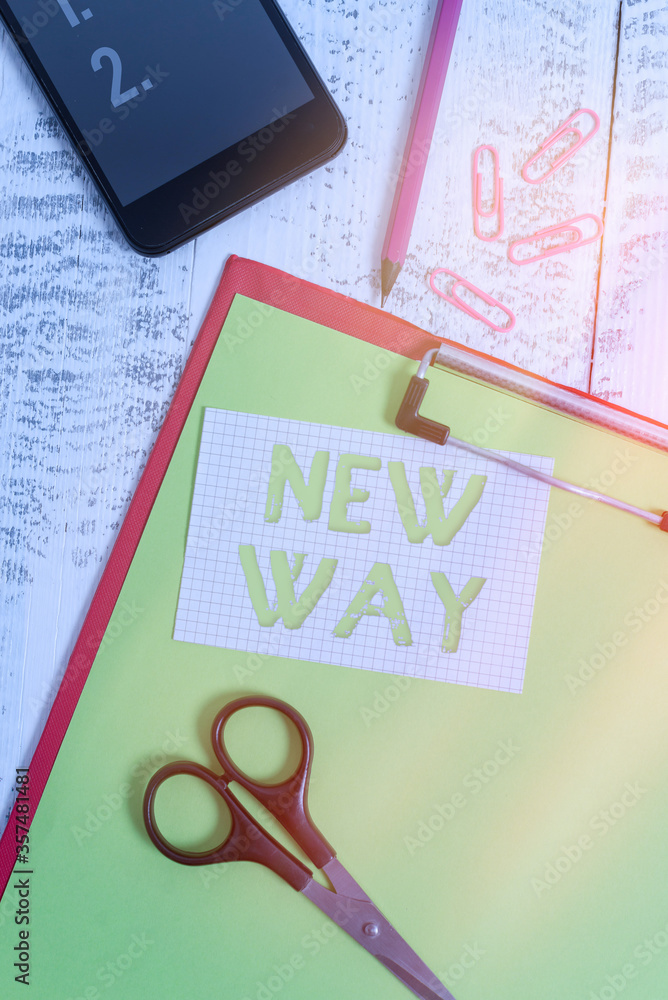 Poster text sign showing new way. business photo text charting a different path and life as an independent 