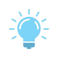 Fototapeta premium Light bulb icon. Electric lamp illustration, symbol of idea, innovation and solution.