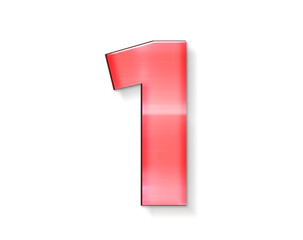 3d red number 1 one