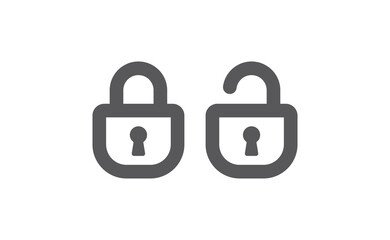 Lock icon, security symbol. Padlock pictogram.