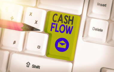 Conceptual hand writing showing Cash Flow. Concept meaning auditing the net amount of cash...