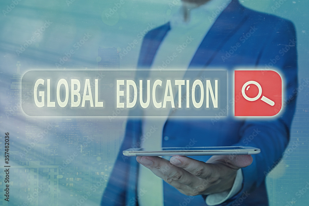 Aufkleber handwriting text global education. conceptual photo interdisciplinary approach to learning concepts 