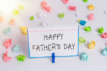 Word writing text Happy Fathers Day. Business photo showcasing celebrated to show love for the...