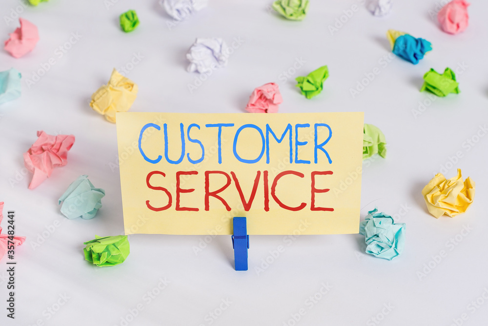 Poster conceptual hand writing showing customer service. concept meaning direct interaction with the consum