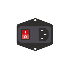 DC jack AC power supply male socket model AC-015 IEC320 3 Pin. PC red color power switch.