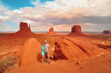 Couple in Monument Valley Tribal Park USA