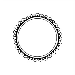 Isolated round frame, hand drawn vector illustration
